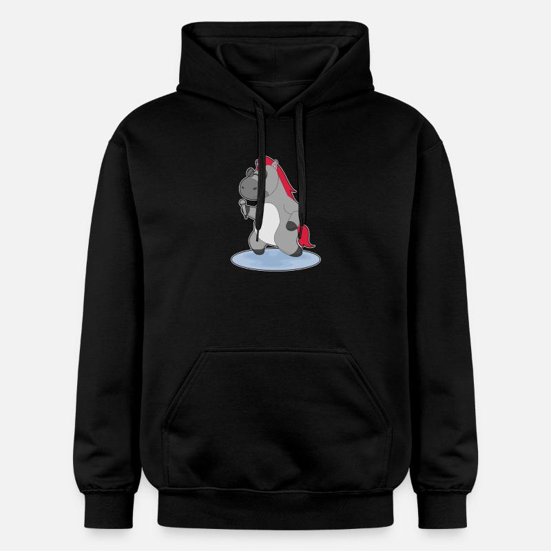 Chant Cheval Chanteur Microphone - Sweat à capuche Softstyle® Gildan Unisexe - noir