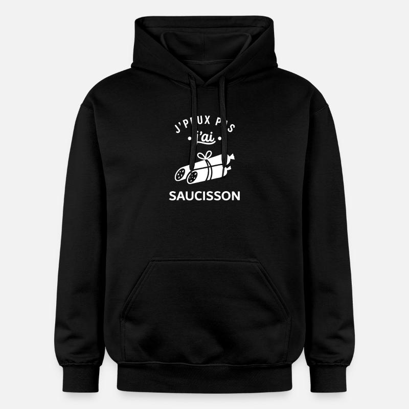 J'peux pas j'ai saucisson - Sweat à capuche Softstyle® Gildan Unisexe - noir