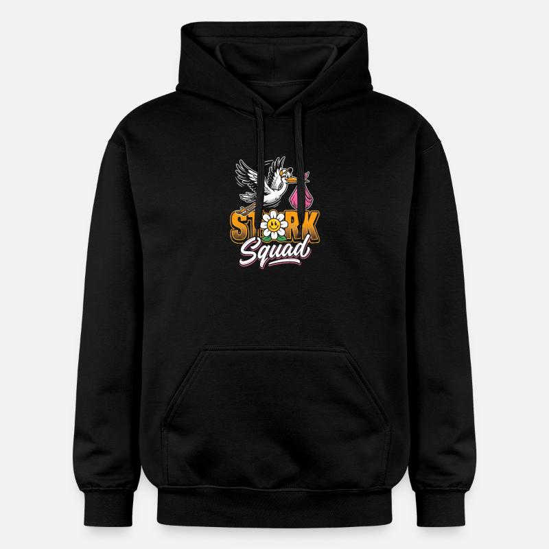 Escouade Cigognes : Merry Stork - Sweat à capuche Softstyle® Gildan Unisexe - noir