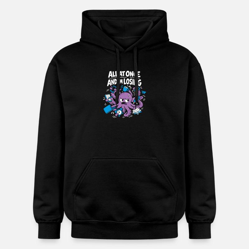 Pieuvre drôle surstimulée - Sweat à capuche Softstyle® Gildan Unisexe - noir