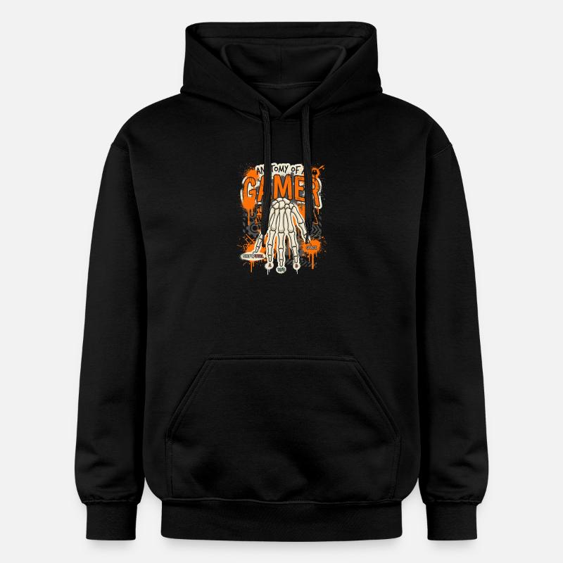 Anatomie eines Gamers - Gildan Unisex Softstyle® Midweight Hoodie - Schwarz