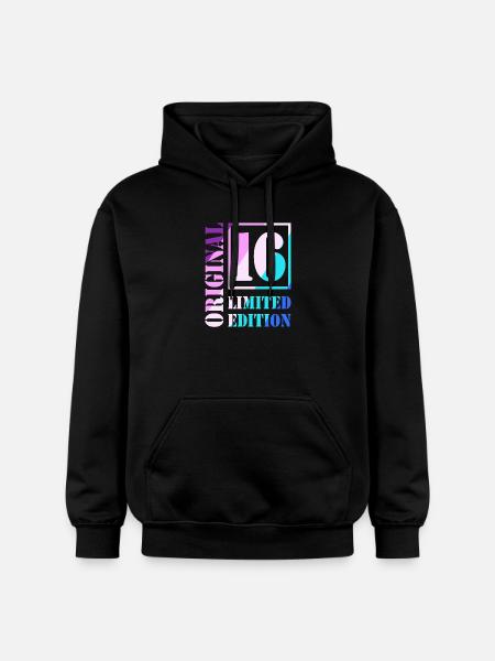 16-vuotissyntymäpäiväsankari Tyttö Teini Alkuperäinen 16 - Gildan Unisex Softstyle® Midweight huppari - musta