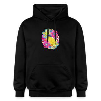 Frühling Retro Küken Huhn Kinder Ostern - Gildan Unisex Softstyle® Midweight Hoodie - Schwarz - Vorne - Marisol (170cm) & Nik (191cm)