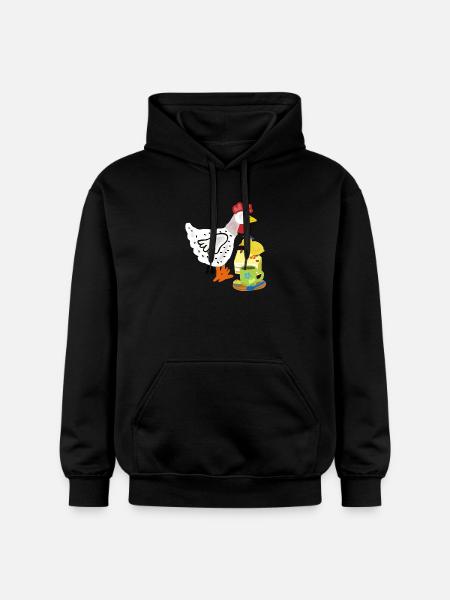 Breakfast Chicken Cake Chick Duo - Gildan Unisex Softstyle® Midweight Hoodie - black