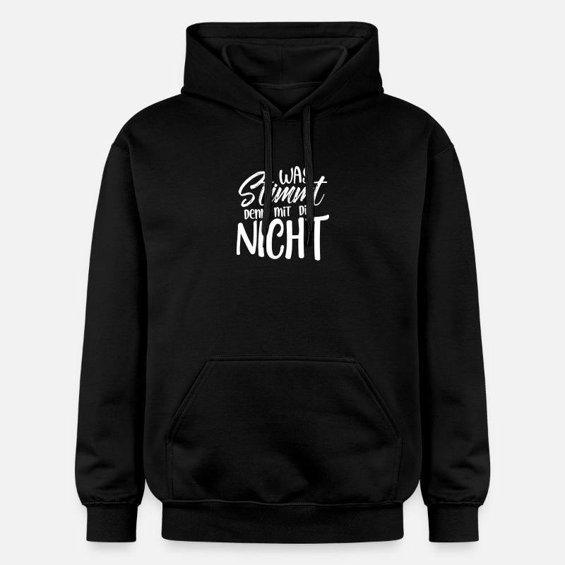 Was stimmt denn mit dir nicht - Gildan Unisex Softstyle® Midweight Hoodie - Schwarz