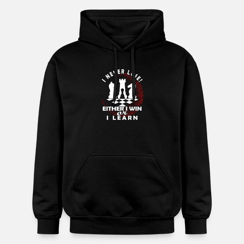 Schachmentalität: Gewinnen oder lernen - Gildan Unisex Softstyle® Midweight Hoodie - Schwarz