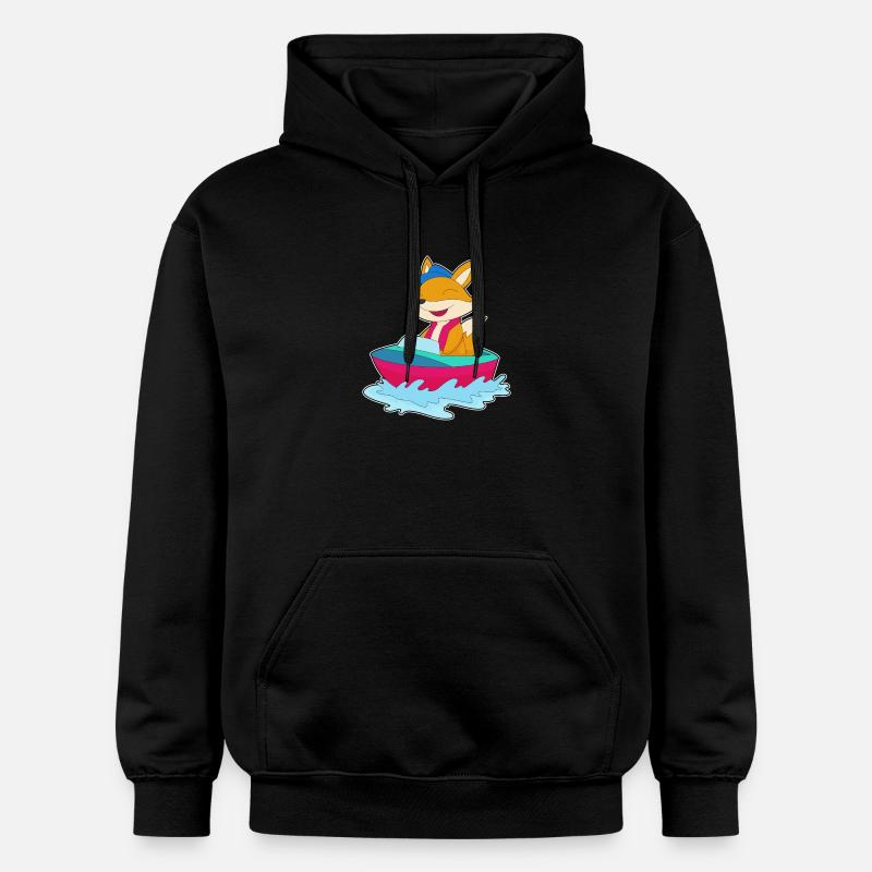 Fuchs kleines Boot - Gildan Unisex Softstyle® Midweight Hoodie - Schwarz