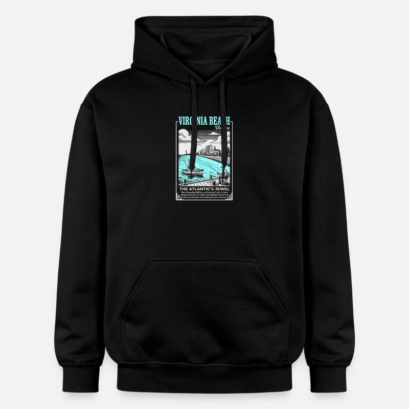 Joyau côtier de Virginia Beach - Sweat à capuche Softstyle® Gildan Unisexe - noir