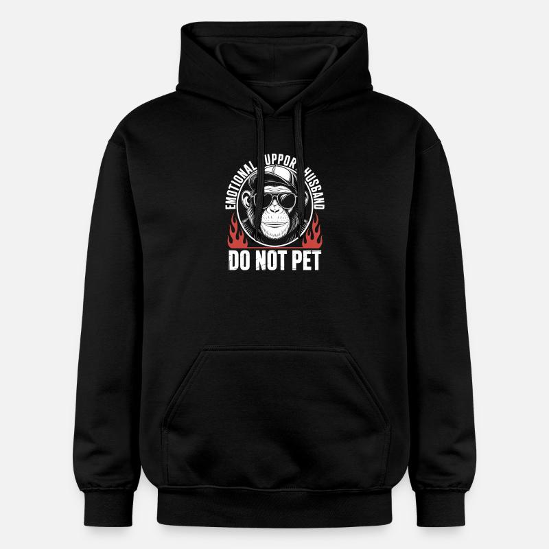 Soutien émotionnel Mari Singe - Sweat à capuche Softstyle® Gildan Unisexe - noir