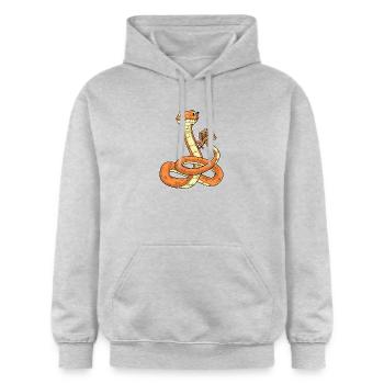 Biscuit Serpent - Sweat à capuche Softstyle® Gildan Unisexe - gris clair chiné - Devant - Liana (172cm) & Jaron (178cm)