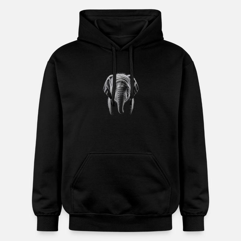Tête d’éléphant - Sweat à capuche Softstyle® Gildan Unisexe - noir