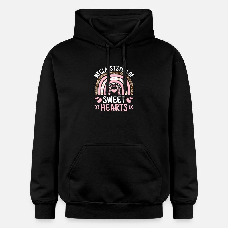 Classe Léopard arc-en-ciel Sweet Hearts - Sweat à capuche Softstyle® Gildan Unisexe - noir