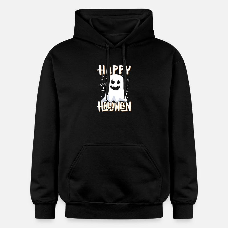 Joyeux Halloween Illustration de fantôme - Sweat à capuche Softstyle® Gildan Unisexe - noir