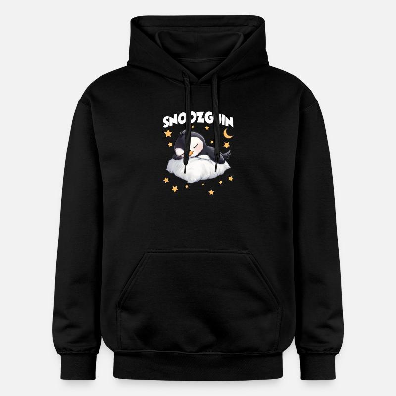 Snoozguin Penguin Pyjama Matinal Fatigué - Sweat à capuche Softstyle® Gildan Unisexe - noir