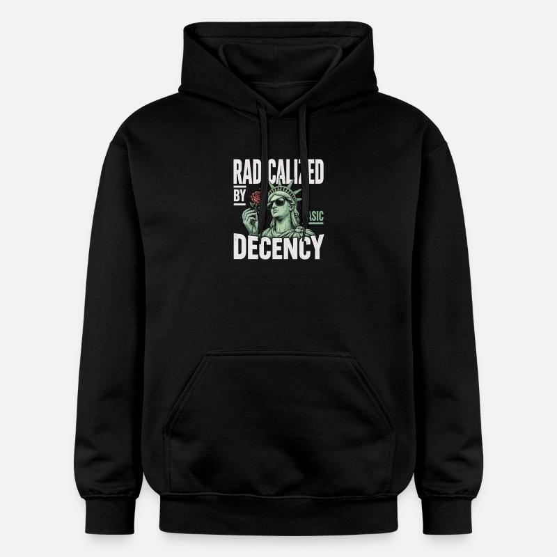 Radicalized by Decency Statue - Gildan Unisex Softstyle® Midweight Hoodie - black