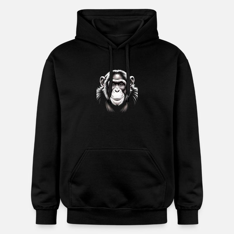Affe Schimpanse - Gildan Unisex Softstyle® Midweight Hoodie - Schwarz