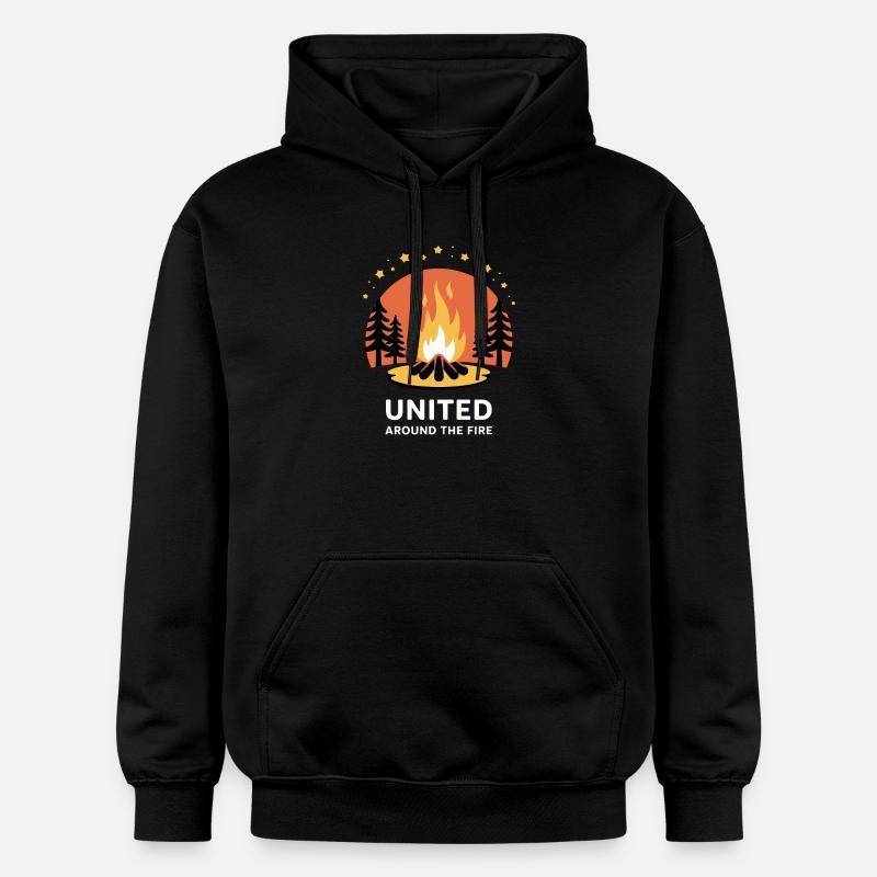 Campfire Unity Circle - Gildan Unisex Softstyle® Midweight Hoodie - black