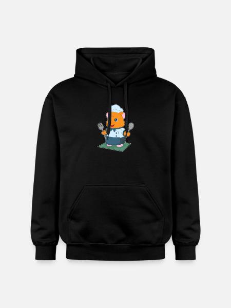 Hamster Cutlery Cooking Kitchen - Gildan Unisex Softstyle® Midweight Hoodie - black