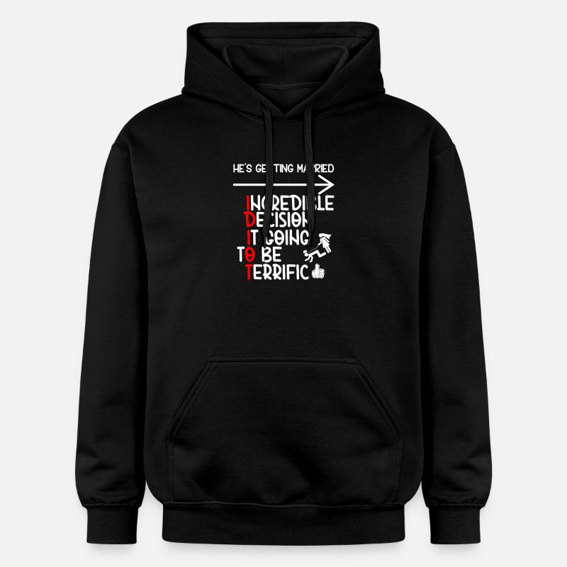 Idiot de célibataire drôle - Sweat à capuche Softstyle® Gildan Unisexe - noir