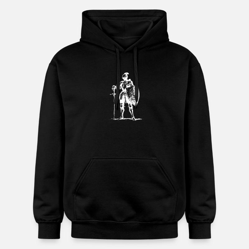Knight in Armor with Shield - Gildan Unisex Softstyle® Midweight Hoodie - black
