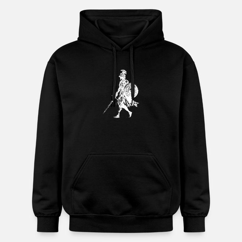 Épée Bouclier Silhouette de Chevalier - Sweat à capuche Softstyle® Gildan Unisexe - noir