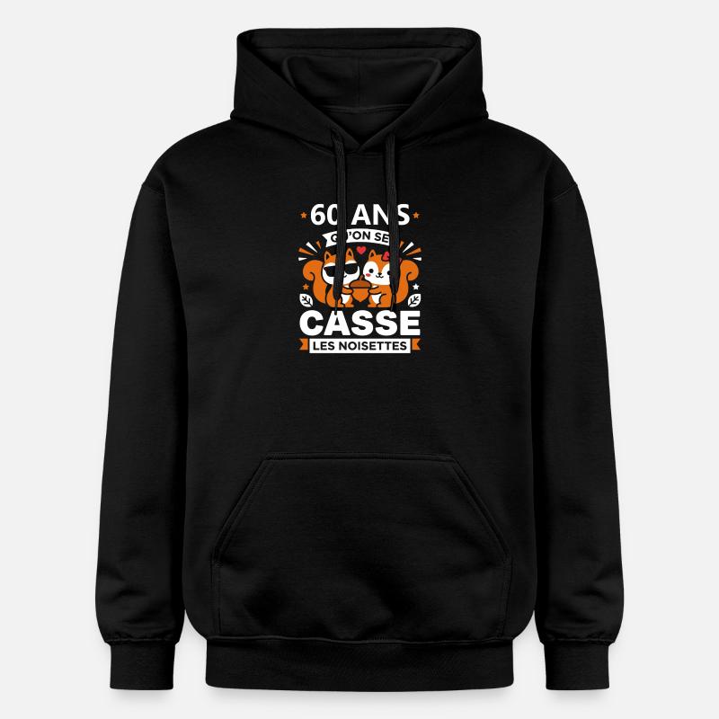 60 Ans Cassé les Noisettes - Sweat à capuche Softstyle® Gildan Unisexe - noir