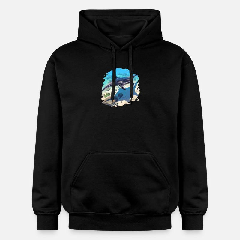 Rochen Mantarochen - Gildan Unisex Softstyle® Midweight Hoodie - Schwarz
