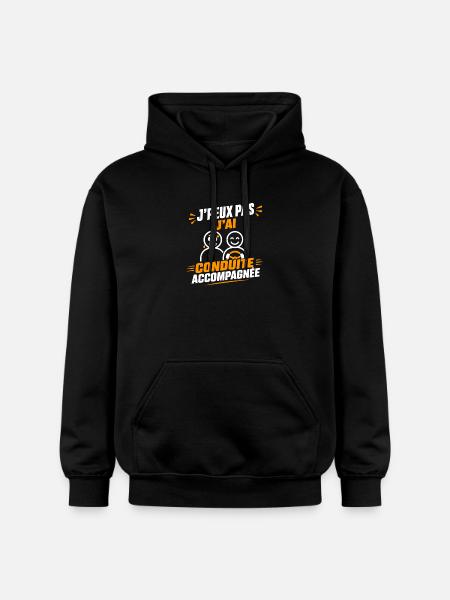 Conduite Accompagnée — Humour Auto - Sweat à capuche Softstyle® Gildan Unisexe - noir