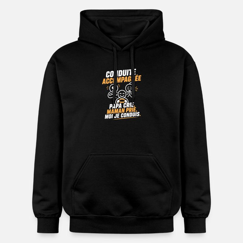 Conduite Accompagnée: Cri et Prière - Sweat à capuche Softstyle® Gildan Unisexe - noir