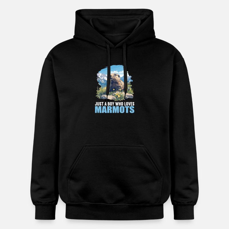 Marmottes Marmotte - Sweat à capuche Softstyle® Gildan Unisexe - noir