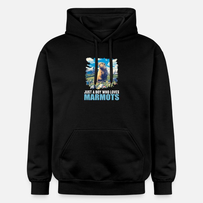 Marmottes Marmotte - Sweat à capuche Softstyle® Gildan Unisexe - noir