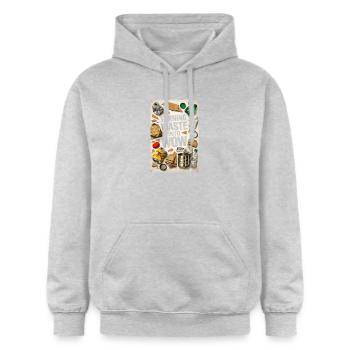 Abfall wird Wow | Upcycling Recycling - Gildan Unisex Softstyle® Midweight Hoodie - Hellgrau meliert - Vorne - Liana (172cm) & Jaron (178cm)