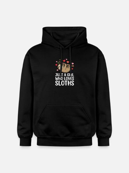 Mädchen liebt Faultiere - Gildan Unisex Softstyle® Midweight Hoodie - Schwarz