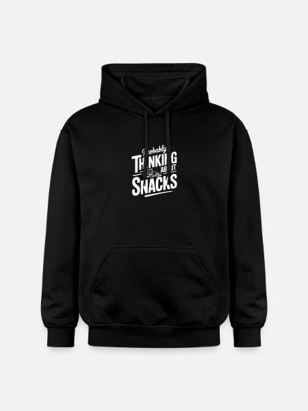 Probably Thinking About Snacks - Gildan Unisex Softstyle® Midweight Hoodie - black
