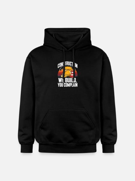 Construction We Build You Complain Baustelle - Gildan Unisex Softstyle® Midweight Hoodie - black