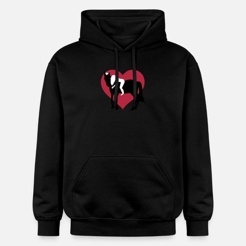 Fille et son cheval - Sweat à capuche Softstyle® Gildan Unisexe - noir