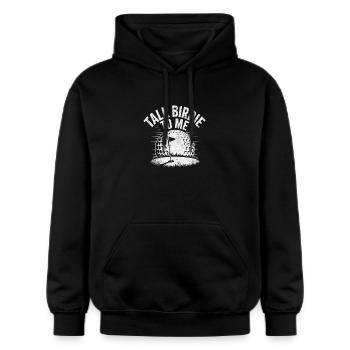 Snak Derbie til mig Golf Design - Gildan Softstyle® Midweight unisex-hoodie - sort - Foran - Marisol (170cm) & Nik (191cm)