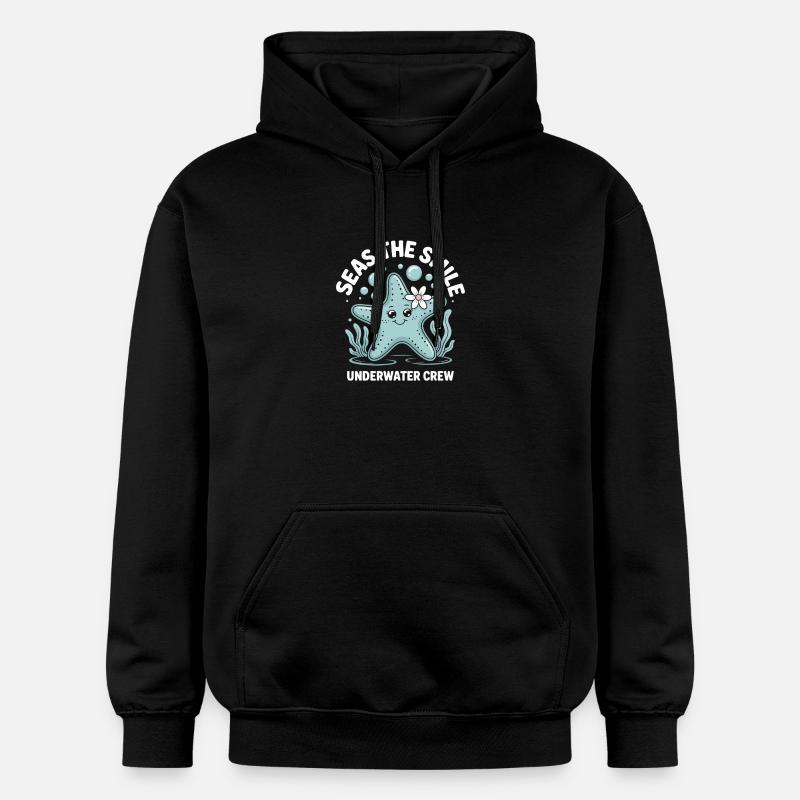 Design mignon d’étoile de mer - Sweat à capuche Softstyle® Gildan Unisexe - noir