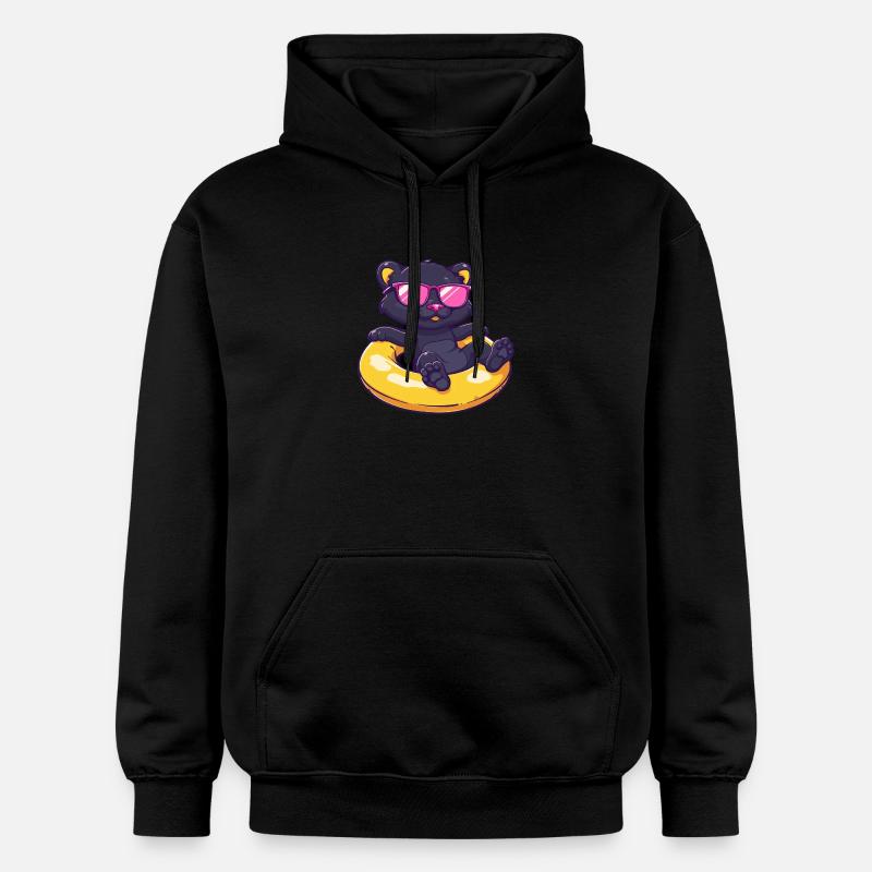 Panthère Bande Dessinée Cool - Sweat à capuche Softstyle® Gildan Unisexe - noir