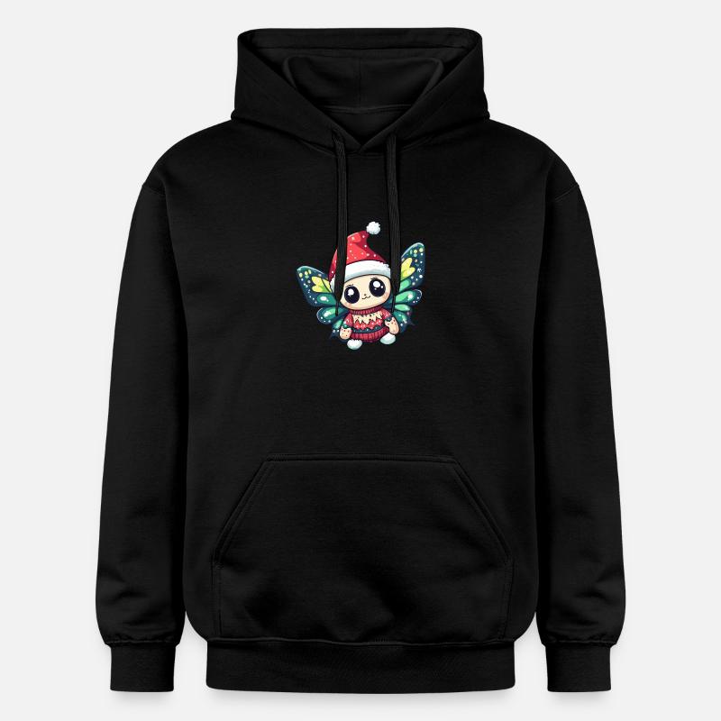 Bande dessinée de Noël papillon - Sweat à capuche Softstyle® Gildan Unisexe - noir