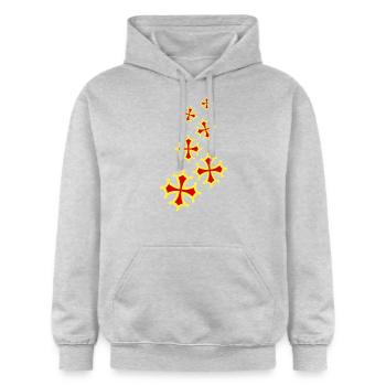 occitania cross 6 - Sweat à capuche Softstyle® Gildan Unisexe - gris clair chiné - Devant - Liana (172cm) & Jaron (178cm)