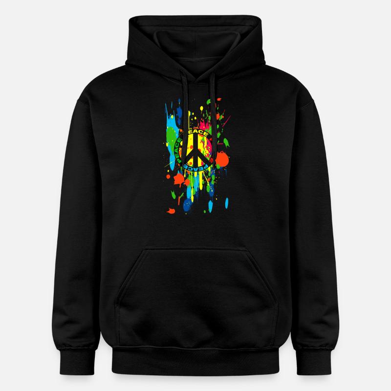 peace symbol 55 - Sweat à capuche Softstyle® Gildan Unisexe - noir