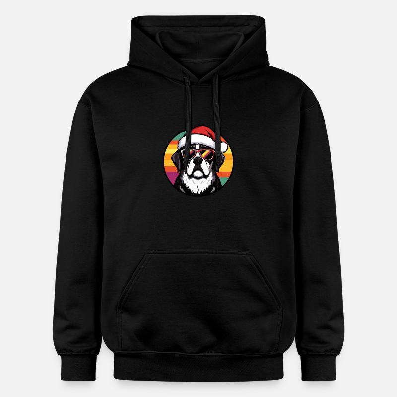 Saint Bernard Chien Noël Cool - Sweat à capuche Softstyle® Gildan Unisexe - noir
