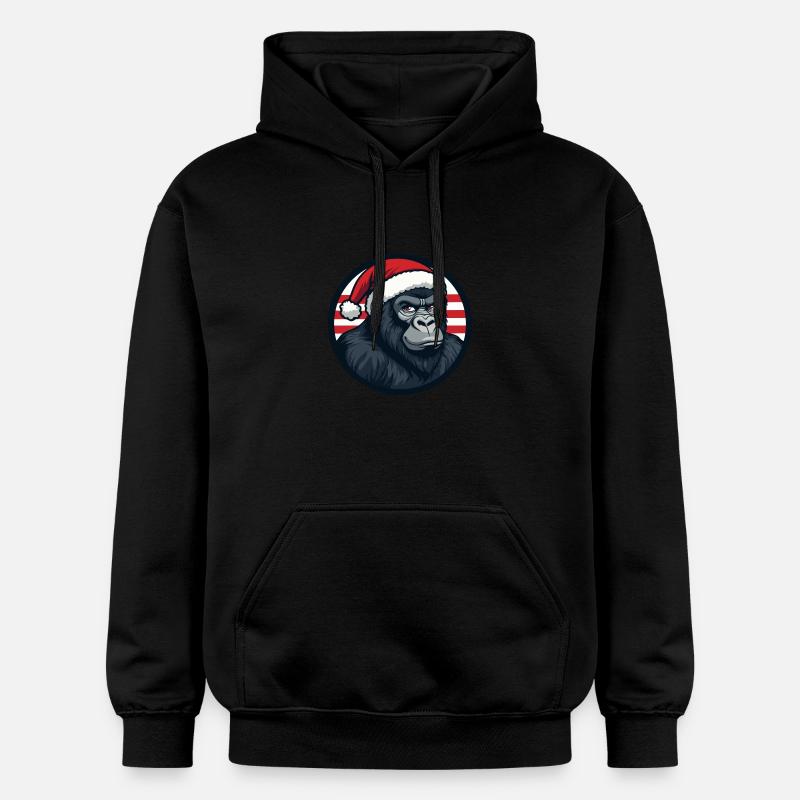 Gorille Weihnachten Noël - Sweat à capuche Softstyle® Gildan Unisexe - noir