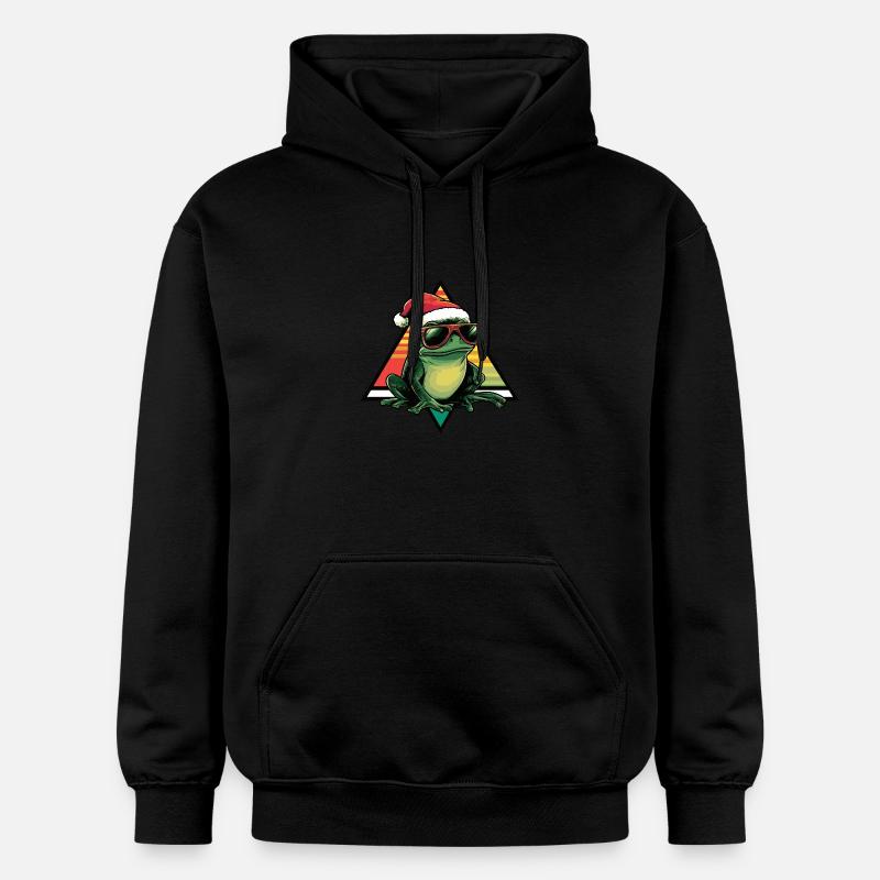 Grenouille Noël Cool - Sweat à capuche Softstyle® Gildan Unisexe - noir