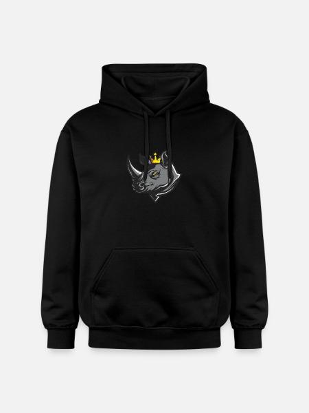 Rhino Head Crown - Gildan Unisex Softstyle® Midweight Hoodie - black