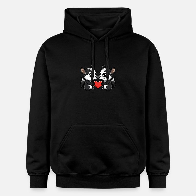 Skunk Couple Saint-Valentin - Sweat à capuche Softstyle® Gildan Unisexe - noir