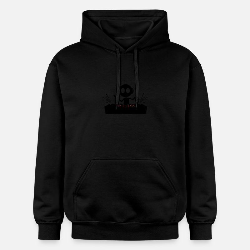 DJ Party Turntables - Gildan Unisex Softstyle® Midweight Hoodie - black