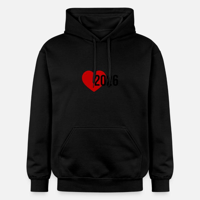 Cœur 2026 - Sweat à capuche Softstyle® Gildan Unisexe - noir