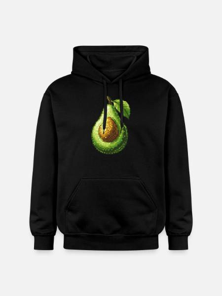 Avokado Pixel Icon - Gildan Unisex Softstyle® Midweight Hoodie - black